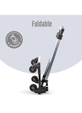 Iridescent foldable 4-wheel trolley with extended telescopic handle