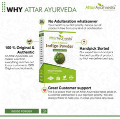 ATTAR AYURVEDA Indigo Powder for Black Hair, 200g