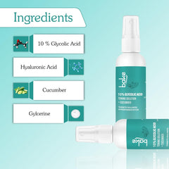 BAKE 10% Glycolic Acid Toner with Hyaluronic Acid, 100ml