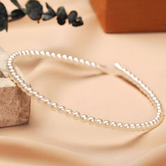 White Headband Hair Accessory for Girls with Pearls - Perfect Gift