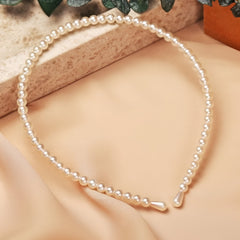 White Headband Hair Accessory for Girls with Pearls - Perfect Gift