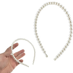 White Headband Hair Accessory for Girls with Pearls - Perfect Gift