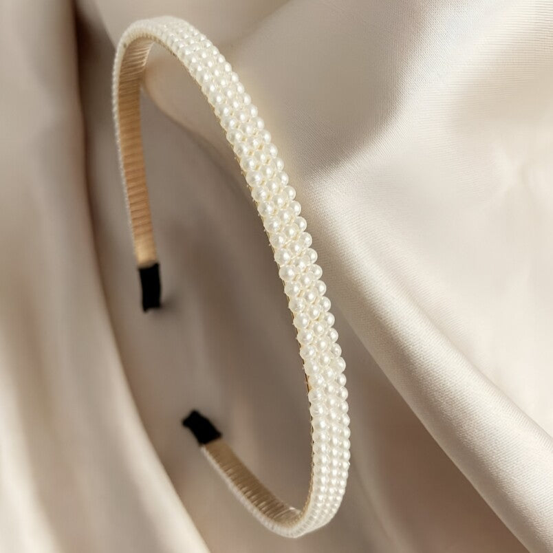 White Headband for Girls - Elegant Pearl Styling