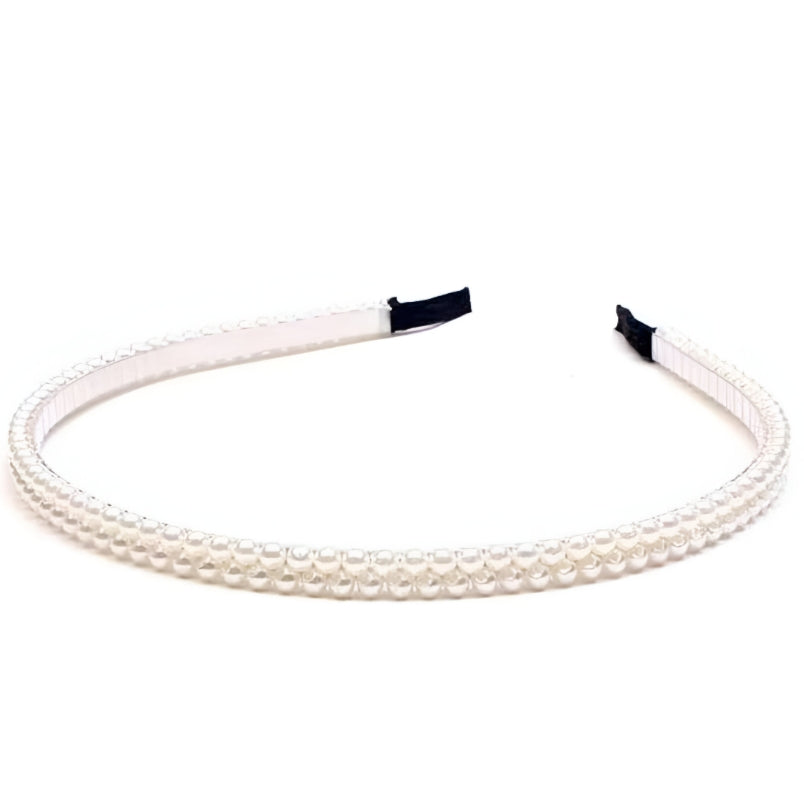 White Headband for Girls - Elegant Pearl Styling