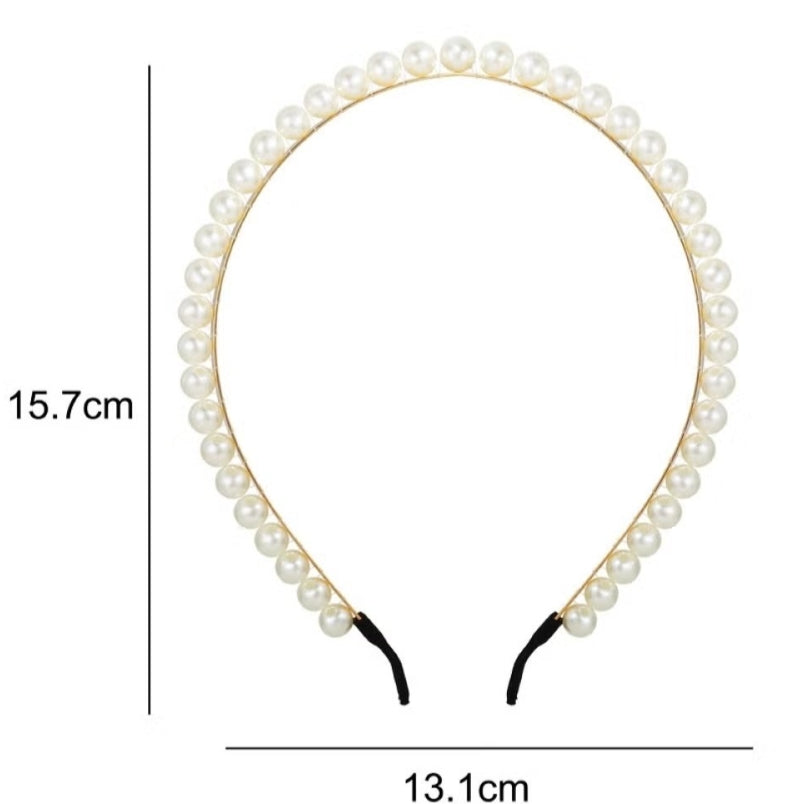 White Pearl Headband Hair Accessory for Girls - Perfect Gift