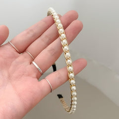 White Pearl Headband Hair Accessory for Girls - Perfect Gift