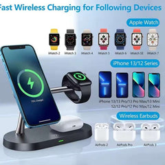 3-in-1 Wireless Charging Stand – Fast Charger for iPhone, Apple Watch & AirPods