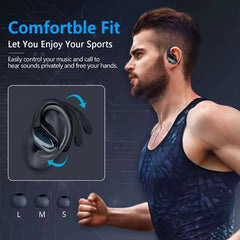 Wireless Sport Bluetooth Earbuds – 75H Playtime, Noise Cancelling Mic & LED