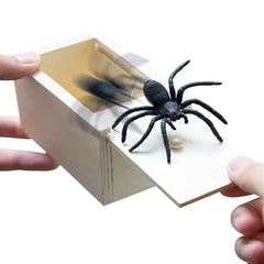 Wooden Trick Spider Scare Box – Fun Prank Toy for Friends & Office