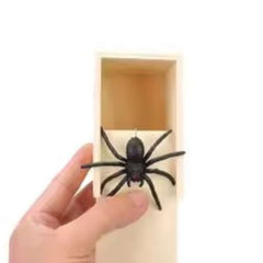 Wooden Trick Spider Scare Box – Fun Prank Toy for Friends & Office