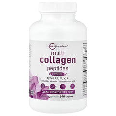 Micro Ingredients, Multi-Collagen Peptides Complex With Biotin, Vitamin C & Hyaluronic Acid, 240 capsules
