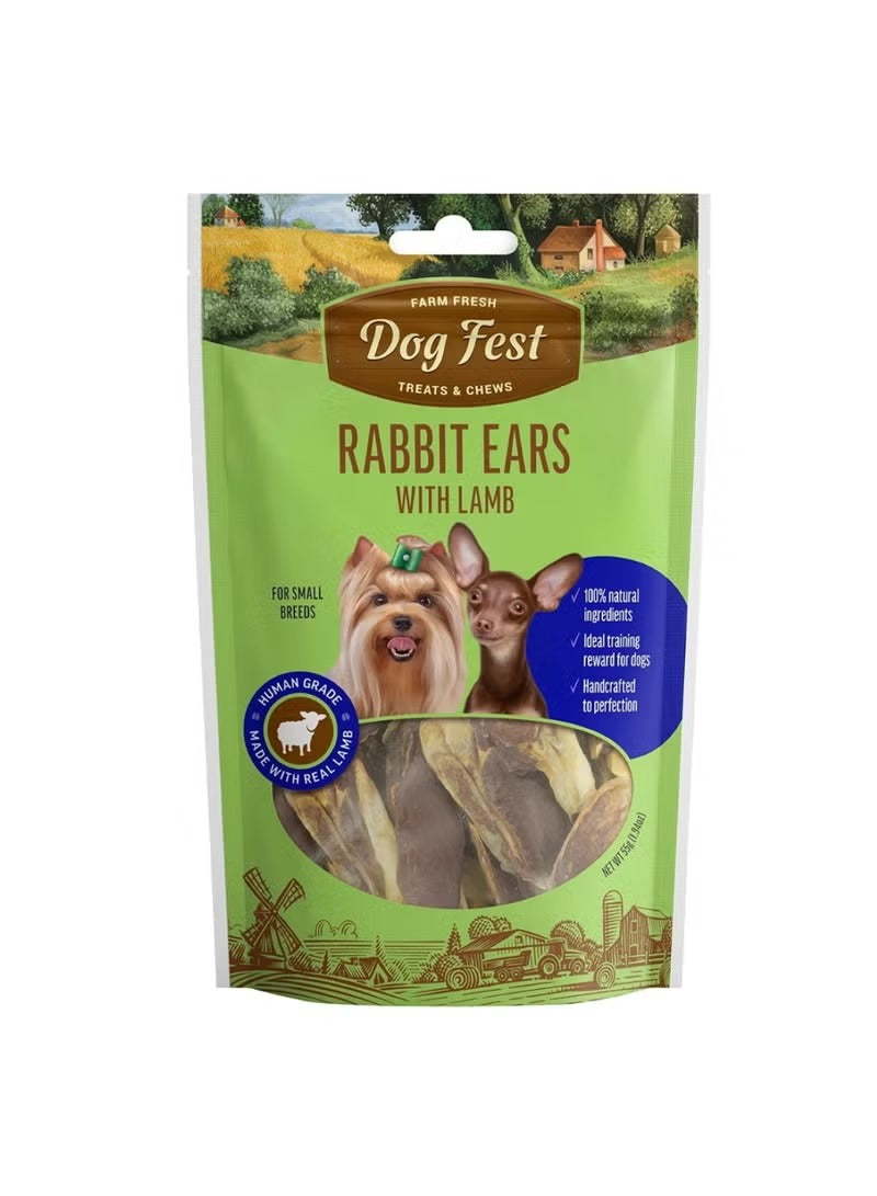 Dog Fest Rabbit Ears with Lamb for Mini Dogs – 55g (1.94oz)