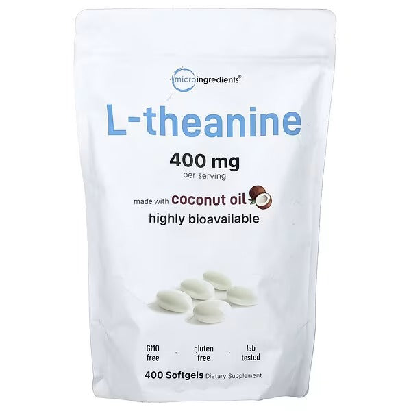 Micro Ingredients, L-Theanine, 400 Capsules (200 mg per Capsule)