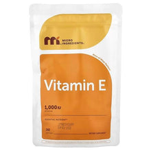 Vitamin E supplement pouch, 1000 IU, 240 softgels, dietary supplement label