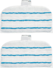 Steam mop replacement pad set (2) with blue stripe terry cloth and Velcro tabs