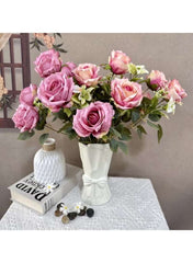 Huitich Artificial Flower Decor Light Pink Roses Bouquet
