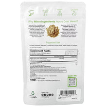 Organic horny goat weed powder pouch back with supplement facts label