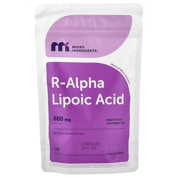 Micro Ingredients, R-Alpha-Lipoic Acid, 120 Capsules (200 mg per Capsule)