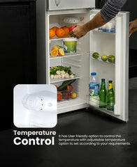 Geepas 180L Double Door Refrigerator - Durable Fast Cooling And Preserves Freshness, Low Noise, Energy Efficient132L Gross Capacity, Fridge Capacity -98L, Freezer Capacity-34L 120 W GRF1856WPN