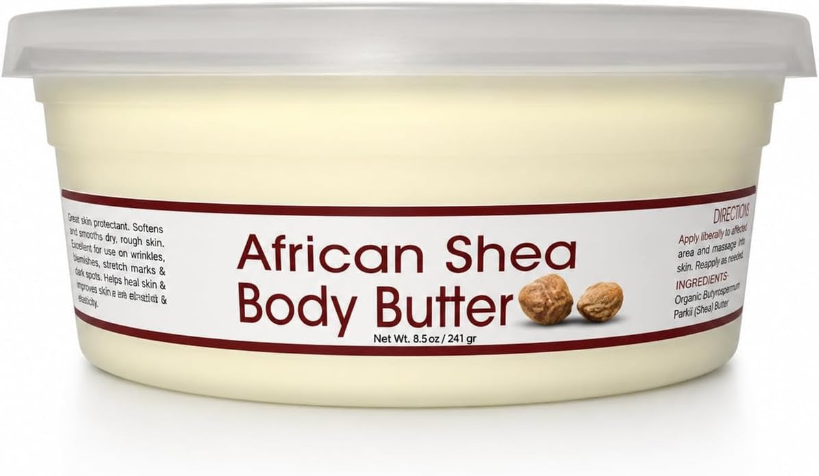 OKAY | African Shea Butter | For All Hair Textures & Skin Types | Daily Moisturizer - Soothe Irritation | White Smooth Refined | All Natural | 7.5 Oz