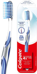 Colgate slim soft toothbrush with ultra-soft blue bristles and slim handle, packaged single