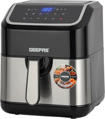 Geepas 5L Digital Air Fryer with Vortex – 10-in-1 Convection Air Fryer with LED Touchscreen, 60 Minutes Timer & Non-Stick Basket – Oil Free Toaster Oven | 2 Years Warranty