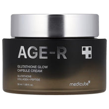 Glutathione glow capsule cream jar with black label and AGE-R text
