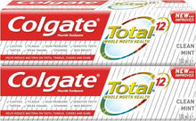 Colgate Total clean mint fluoride toothpaste boxes, 100 ml, 2-pack