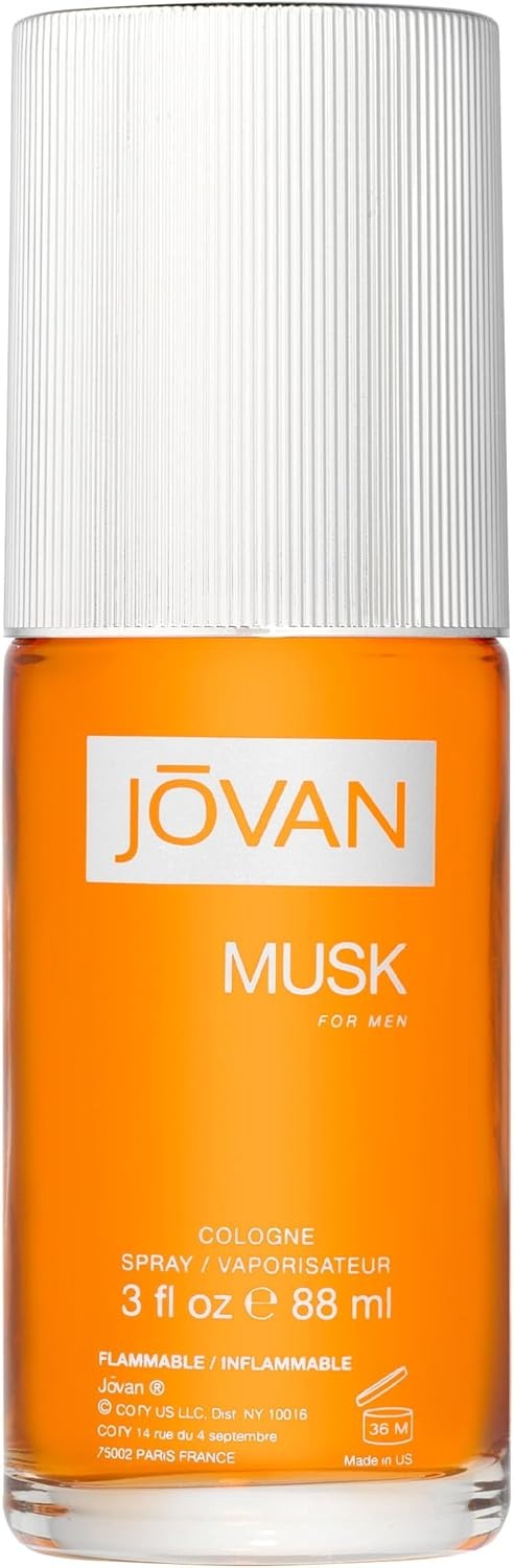 Jovan Musk Eau de Cologne Spray, Sexy Cologne for Men, Vegan Formula, 88ml