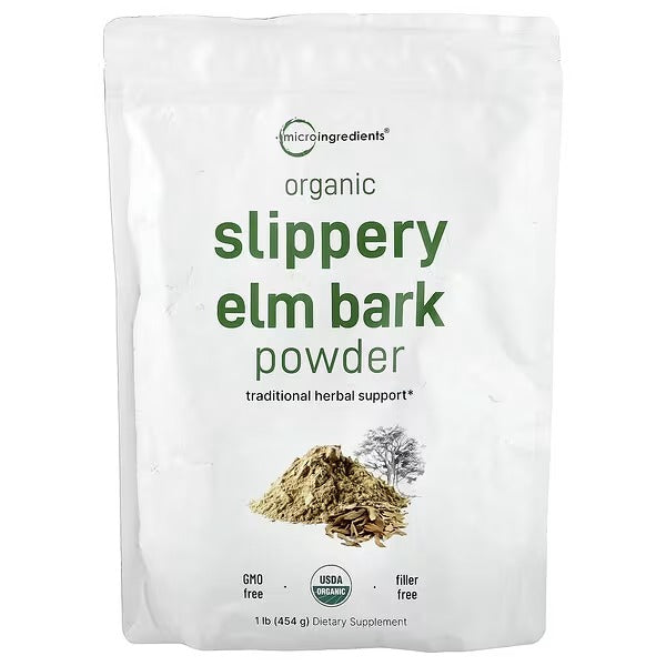 Micro Ingredients, Organic Slippery Elm Bark Powder, 1 lb (454 g)