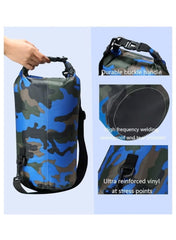 15L Camouflage Royal Blue Double-Strap Waterproof Outdoor Sport PVC Bag