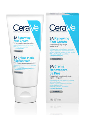 كريم تجديد القدمين CeraVe SA للأقدام الجافة والخشنة والمتشققة مع حمض الهيالورونيك 88 مل