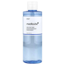 Medicube Zero Pore Toner clear bottle with blue liquid and white flip-top cap