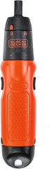 BLACK+DECKER 4V 5Nm Li-Ion Cordless Electric Push & Go Screwdriver with 27 Pieces Accessories in Kitbox for Screwdriving, Fastening and Wire Stripping, Orange/Black - BD40K27-B5
