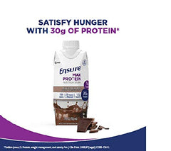 Ensure Max Protein shake milk chocolate single serve bottle with 30g protein and chocolate pieces