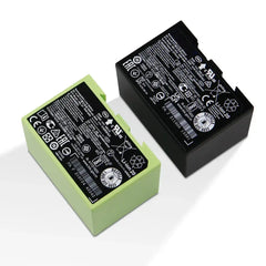 Mumzar iRobot Roomba replacement battery pair black and green lithium ion packs with label icons