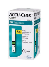 Accu-Chek Active blood glucose test strips box, 50 count