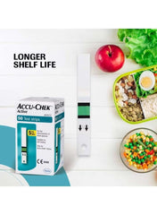 ACCU-CHEK blood glucose test strips UAE in a box with features for accurate glucose monitoring