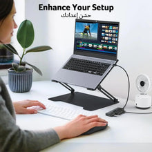 Acer powered USB hub splitter with multiple blue ports and connected cables