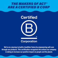 ACT anticavity fluoride rinse B Corp certified badge and logo