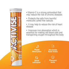 Activise Vitamin C 1000 mg orange effervescent tablets tube with benefits icons