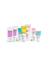 Assorted facial scrub tubes and boxes on display