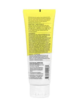 Facial scrub tube with back label text and barcode
