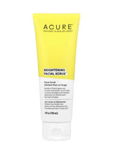 Brightening facial scrub tube with yellow cap, front label