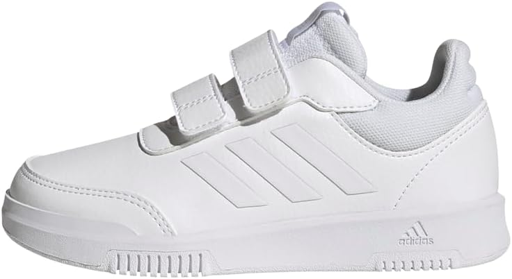 White adidas Tensaur Sport kids shoes with hook and loop straps and cushioned sole