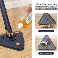 Huitich adjustable 360 rotating cleaning mop with fiber thickened pad for efficient household cleaning
