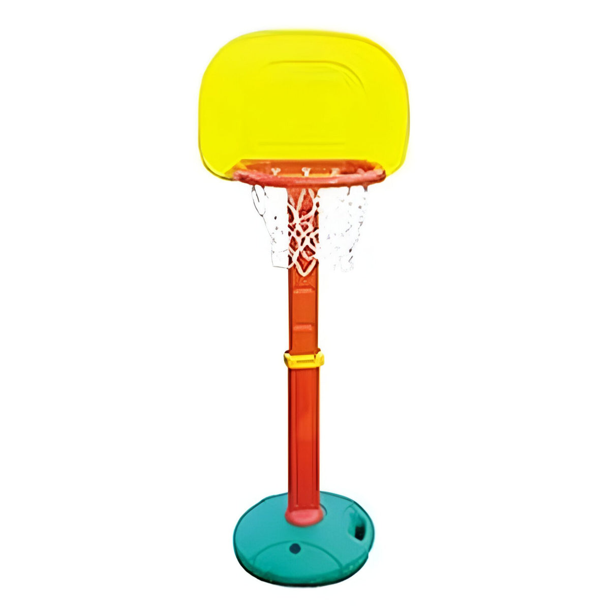 Huitich adjustable basketball hoop for kids with yellow backboard and green base