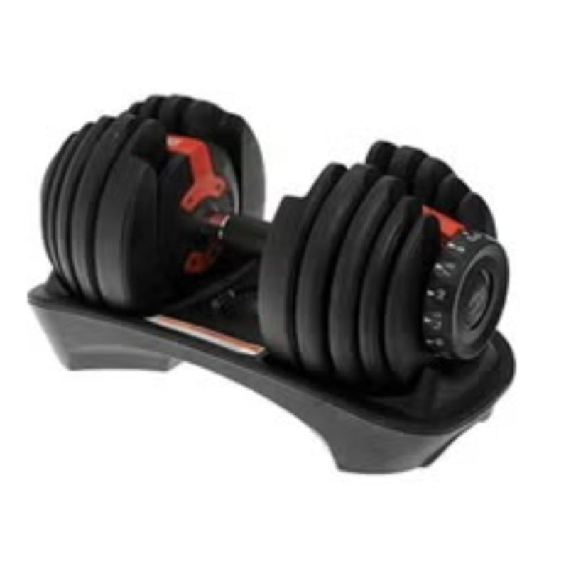 Huitich adjustable dumbbell set 40kg with black weight plates and a dial for easy weight adjustment