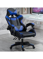 Huitich adjustable gaming chair with headrest in black and blue ergonomic design