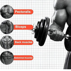 Man lifting adjustable iron dumbbell set 30kg targeting pectoralis biceps back and abdominal muscles
